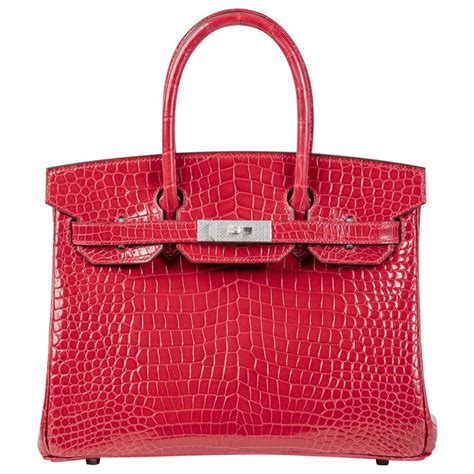 hermes birkin 30cm braise porosus with diamond hardware